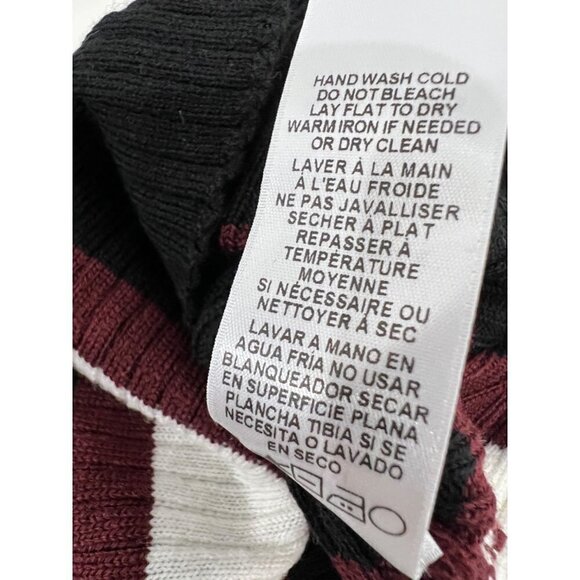 NWT FRAME Size S Noir Multi Striped Wool Blend Ruffle Sleeve Sweater MSRP $245 - Picture 8 of 12